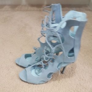 Strappy heel boots